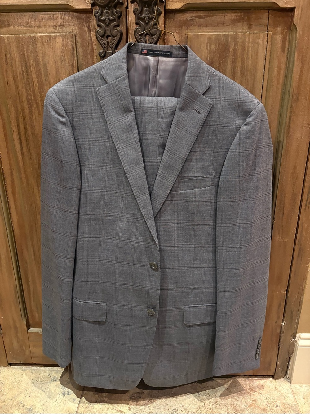 Hart Schaffner Marx Gray Glen Plaid Suit